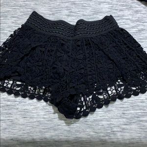 Topshop Black Crochet Shorts